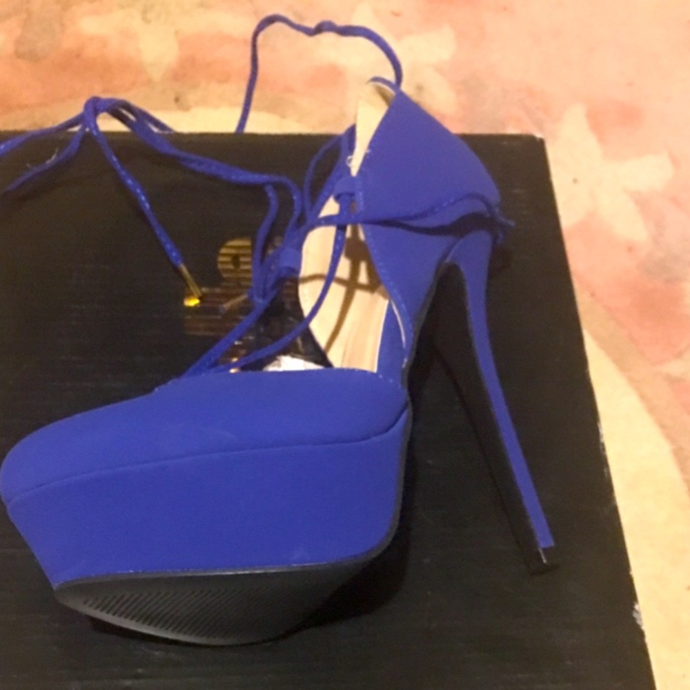 Baby doll lace up heels